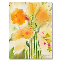 Trademark Global Orange Flowers Gallery-Wrapped Canvas Print By Sheila Golden, 24 inch;H x 32 inch;W