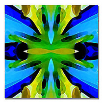 Trademark Global Paradise Blue And Green Gallery-Wrapped Canvas Print By Amy Vangsgard, 35 inch;H x 35 inch;W