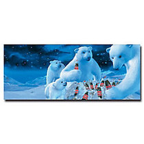 Trademark Global Polar Bears With Nest Of Coke Bottles Gallery-Wrapped Canvas Print By Coca-Cola, 13 inch;H x 22 inch;W