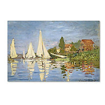 Trademark Global Regatta At Argenteuil Gallery-Wrapped Canvas Print By Claude Monet, 22 inch;H x 32 inch;W