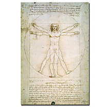 Trademark Global The Proportions Of The Human Figure Gallery-Wrapped Canvas Print By Leonardo da Vinci, 22 inch;H x 32 inch;W