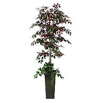 Realspace&trade; 7' Tall Red Ficus Tree With Metal Planter