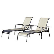 Cosco Serene Ridge Chaise Lounge Chair, Gray, Set Of 2