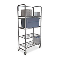 Buddy Mobile Shelving, 300-Lb Capacity, 76 inch;H x 35 inch;W x 20 inch;D, Silver