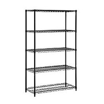 Honey-Can-Do SHF-01440 Industrial 5-Tier Adjustable Storage Shelving Unit, Black