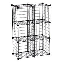 Honey-Can-Do SHF-02113 6-Pack Modular Mesh Storage Cube, Black