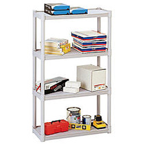 Iceberg Rough 'n Ready Storage System, 4 Shelves, 54 inch;H x 32 inch;W x 13 inch;D, Platinum
