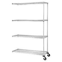 Lorell Industrial Wire Shelving Add-on Unit - 36 inch; Width x 18 inch; Depth x 72 inch; Height - Steel - Chrome