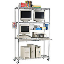 OFM Heavy-Duty LAN Computer Unit, 72 inch;H x 48 inch;W x 18 inch;D, Silver