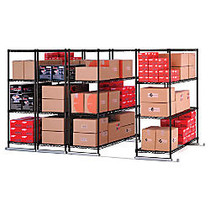 OFM X5 Lite Space-Saving Sliding Wire Storage, 72 inch;H x 48 inch;W x 24 inch;D, Black, 4 Units