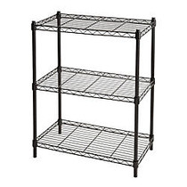 Realspace; Wire Shelving, 3 Shelves, 30 inch;H x 23 inch;W x 13 inch;D, Black