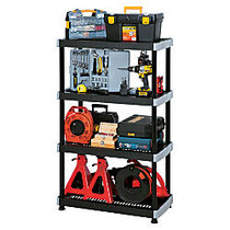 Rimax Heavy-Duty Storage Shelves, 4 Tiers, 57 inch;H x 35 13/16 inch;W x 17 3/4 inch;D, Black