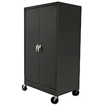Atlantic Metal Industries Heavy-Duty Mobile Storage Cabinet, 3-Shelf, 66 inch;H x 36 inch;W x 24 inch;D, Black