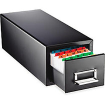 MMF Card File Drawer - 1500 x Card File - 1 Compartment(s) - 1 Drawer(s) - 7.1 inch; Height x 9.5 inch; Width x 16 inch; Depth - Recycled - Black - Steel, Rubber - 1Each