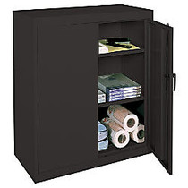 Realspace; 42 inch; Steel Storage Cabinet With 2 Adjustable Shelves, 42 inch;H x 36 inch;W x 18 inch;D, Black