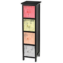 Realspace; 4-Drawer Slim Storage Cabinet, 32 1/4 inch;H x 10 7/16 inch;W x 10 7/16 inch;D, Multicolor