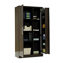 Realspace; Storage Cabinet, 12 Shelves, 71 1/6 inch;H x 35 3/8 inch;W x 17 inch;D, Dakota Oak