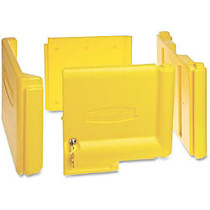 Rubbermaid Commercial Locking Janitor Cart Cabinet - 20 inch; x 16 inch; x 11.2 inch; - Yellow - Polyethylene