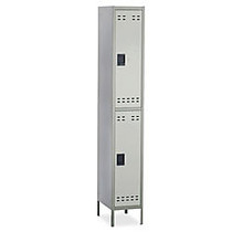 Safco; Double-Tier Two-Tone Locker With Legs, 78 inch;H x 18 inch;W x 12 inch;D, Gray