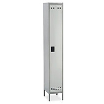 Safco; Single-Tier Two-Tone Locker With Legs, 78 inch;H x 18 inch;W x 12 inch;D, Gray