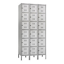 Safco; Six-Tier Two-Tone 3-Column Locker With Legs, 78 inch;H x 36 inch;W x 18 inch;D, Gray