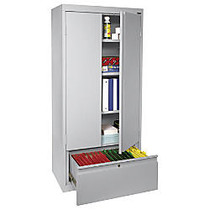 Sandusky; Full-Height Steel Storage Cabinet With Drawer, 64 inch;H x 30 inch;W x 18 inch;D, Dove Gray