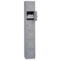 Tennsco Single-Tier Locker, 3-Wide, 72 inch;H x 36 inch;W x 18 inch;D, Medium Gray