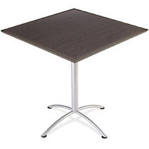 Iceberg Dura Comfort Edge iLand Square Tables - Square Top - 42 inch; Table Top Length x 42 inch; Table Top Width x 1.13 inch; Table Top Thickness - 42 inch; Height - Gray, Laminated, Silver - Particleboard