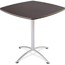 Iceberg iLand 42 inch;H Square Bistro Table - Square Top - 42 inch; Table Top Length x 42 inch; Table Top Width x 1.13 inch; Table Top Thickness - 42 inch; Height - Assembly Required - Gray, Laminated, Silver - Particleboard