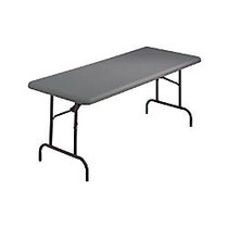 Iceberg Indestruc-Tables Too 1200 Series Folding Table, Rectangular, 29 inch;H x 72 inch;W x 30 inch;D, Charcoal