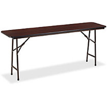 Lorell Mahogany Folding Banquet Table - Rectangle Top - 72 inch; Table Top Width x 18 inch; Table Top Depth x 0.62 inch; Table Top Thickness