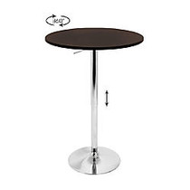 LumiSource Adjustable Bar Table, 41 inch;H x 23 1/2 inch;W x 23 1/2 inch;D, Silver/Brown