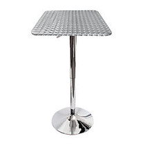 LumiSource Bistro Bar Table, Square, 41 inch;H x 22 inch;W x 22 inch;D, Chrome