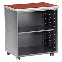 OFM 66-Series Utility Table With Shelf, Gray/Cherry
