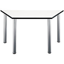 Bush Aspen Conference Table, Trapezoid, 29 inch;H x 56 4/5 inch;W x 24 3/5 inch;D, White Spectrum/Marbled Gray