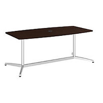 Bush Business Furniture Conference Table Kit, Boat-Shaped, Metal Base, 72 inch;D x 36 inch;W, Mocha Cherry, Premium Installation