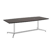 Bush Business Furniture Conference Table Kit, Boat-Shaped, Metal Base, 96 inch;D x 42 inch;W, Mocha Cherry, Standard Delivery