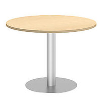 Bush Business Furniture Conference Table Kit, Round, Metal Disc Base, 42 inch;W, Natural Maple, Premium Installation