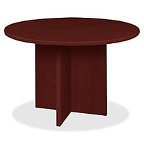 Lorell Prominence 79000 Series Mahogany Round Conference Table - Round Top - 1 inch; Table Top Thickness x 42 inch; Table Top Diameter - 29 inch; Height - Mahogany, Melamine - Particleboard