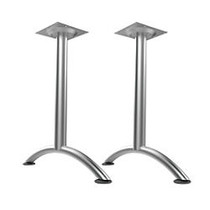 WorkPro; Flex Collection Steel Arc Legs, Fixed Height, 29 inch;H x 25 1/2 inch;W x 2 3/8 inch;D, Silver, Set Of 2