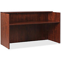 Lorell Essentials Series Cherry Reception Desk - Top, 35.4 inch; x 70.9 inch; x 42.5 inch; Desk - Material: Wood - Finish: Cherry Laminate