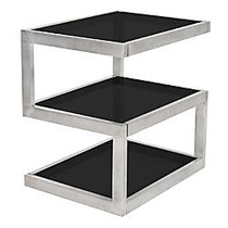 Lumisource 5s Occasional Side Table, Square, 21 1/4 inch;H x 16 inch;W x 20 3/4 inch;D, Black/Stainless Steel