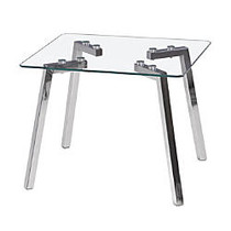 Lumisource Glacier End Table, Square, 19 inch;H x 23 1/2 inch;W x 23 1/2 inch;D, Clear/Silver