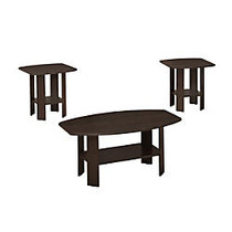 Monarch Specialties 3-Piece Table Set, Rectangle, Black/Dark Gray