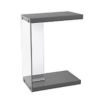 Monarch Specialties Accent Table, Rectangle, 24 inch;H x 19 inch;W x 11 inch;D, Glossy Gray