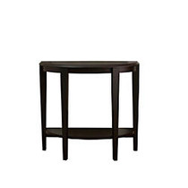 Monarch Specialties Hall Console Table, Crescent-Shaped, 32 inch;H x 36 inch;W x 12 inch;D, Cappuccino