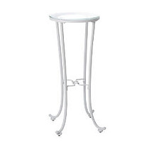 Monarch Specialties Plant Accent Table, Round, 28 inch;H x 12 inch;W x 12 inch;D, Clear/White