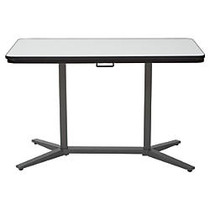 Office Star&trade; Pro Line II Dry-Erase Pneumatic Height Adjustable Table, 27 inch; - 40 1/4 inch;H x 47 1/4 inch;W x 23 1/2 inch;D, White/Titanium