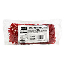 Kervan Licorice Laces, Strawberry, 2-Lb Bag