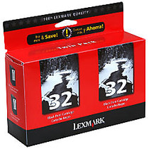 Lexmark&trade; 32 (18C0533) Ink Cartridges, Black, Pack Of 2